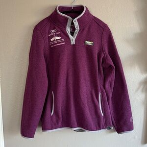 L.L. Bean Purple Quarter-Zip Fleece Pullover